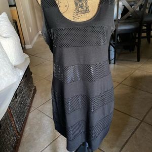 Black sequined panel dress from express